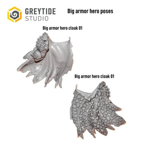 big armor hero poses cloak