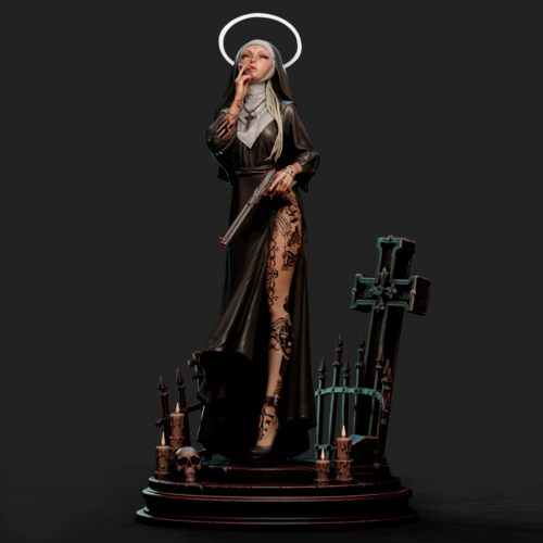 Nun with Gun